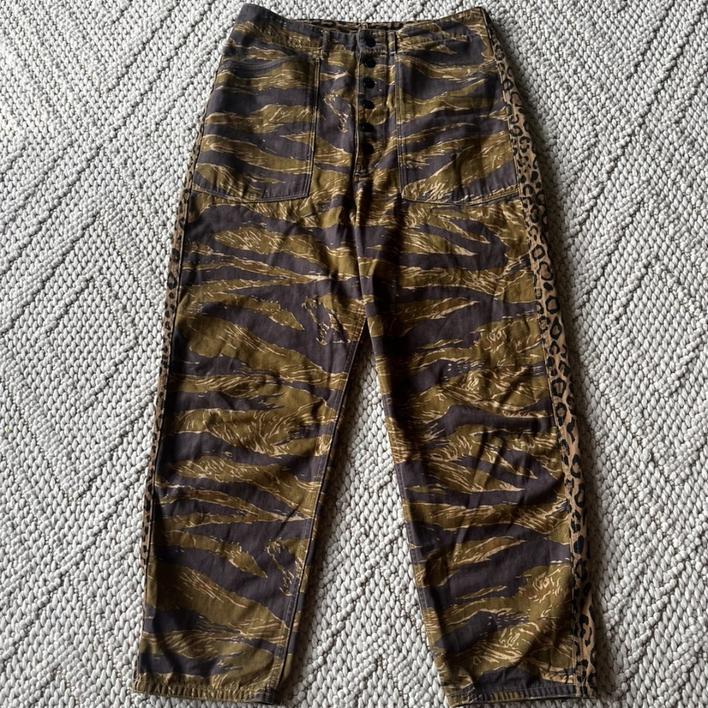 Kapital Reversible Tiger/Cheetah Camo OG107 Style Snap Closure Pants